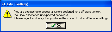 Older Client error message